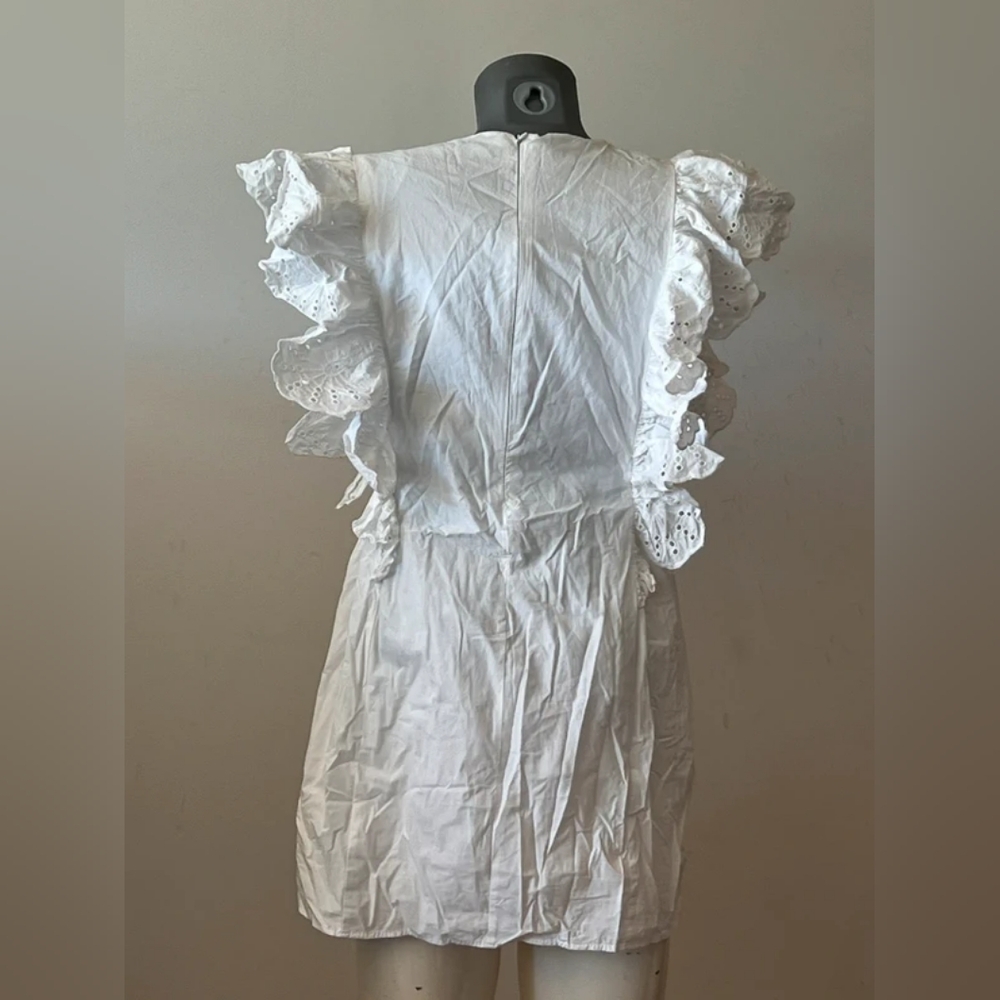 White Ruffled Eyelet Dress - Picture 2 of 4